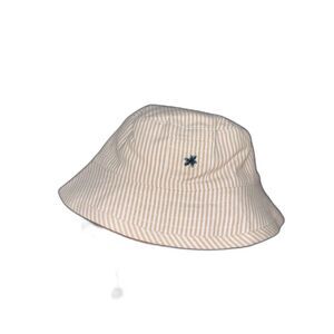 Janie And Jack Bucket Sun Hat Kid 6 12 Months Tan White Striped Cotton New